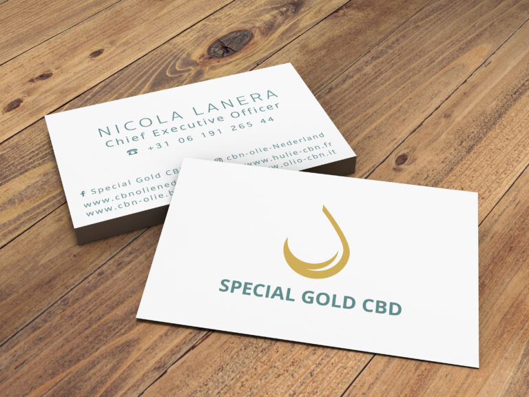 Special Gold CBD White Business Card