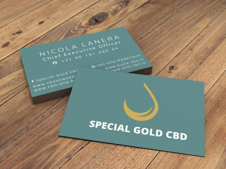 Special Gold CBD Green Business Card